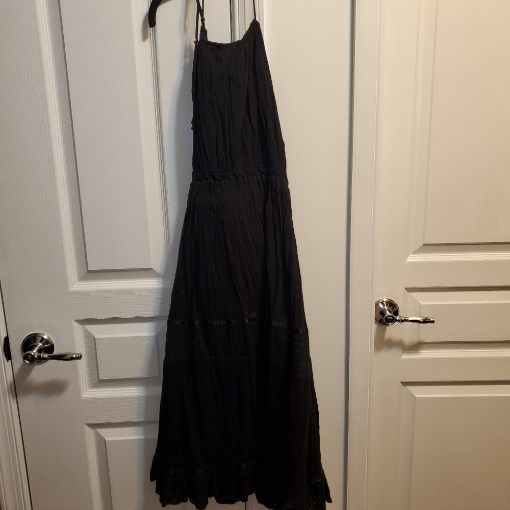 halter a line lined dress